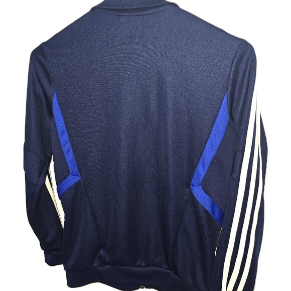 Adidas Track Climalite Jacket Sweatshirt Full Zip Blue White Size Medium - Picture 4 of 8